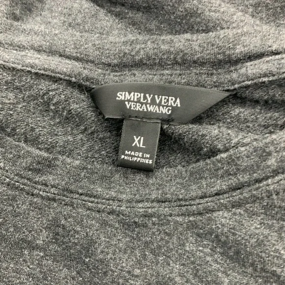 Simply Vera Wang Heather Grey Sweat Shirt XL - Picture 2 of 6